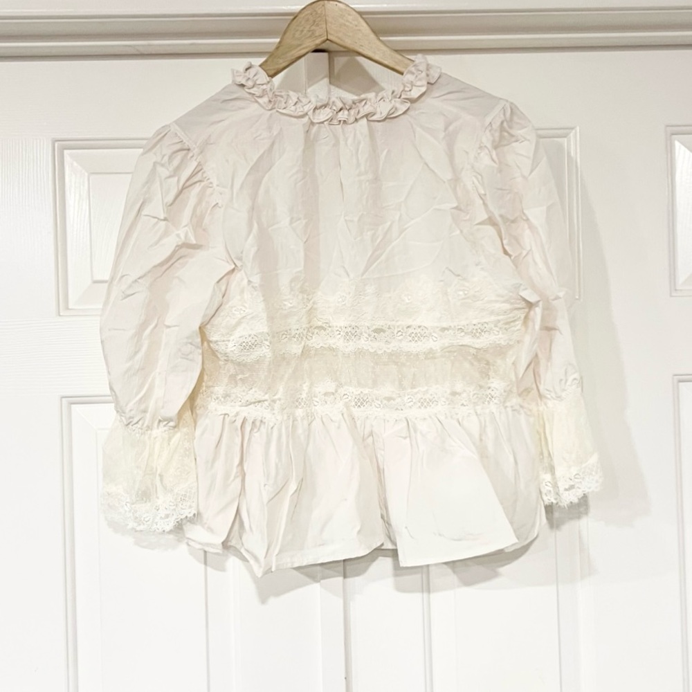 Free People | Forever Young Peplum Lace Blouse - Picture 6 of 7